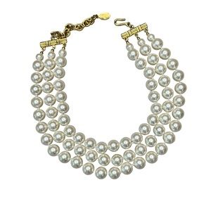 Carolee Jewelry Three Strand Pearl Choker Necklace